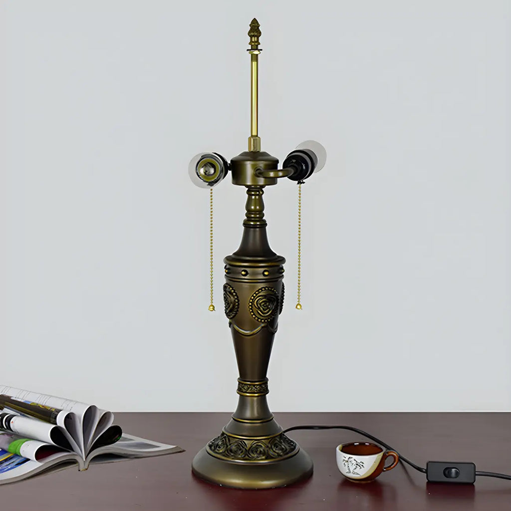 HomeyFad 2-Light Vintage Stainless Glass Dome Table Lamp