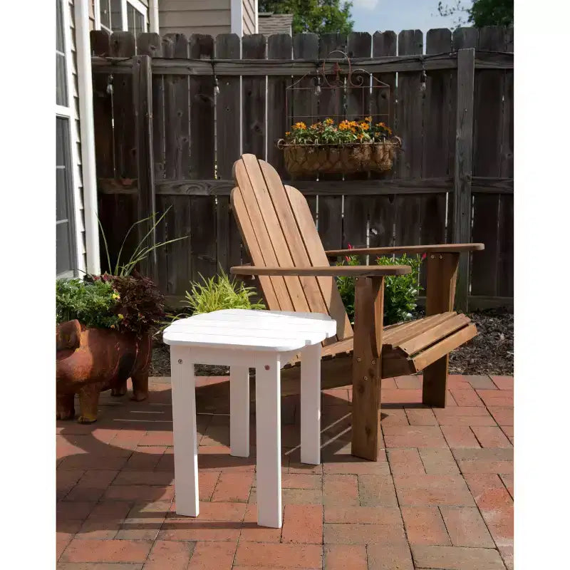 Linon Outdoor Acacia Wood Oval Adirondack Accent Table White