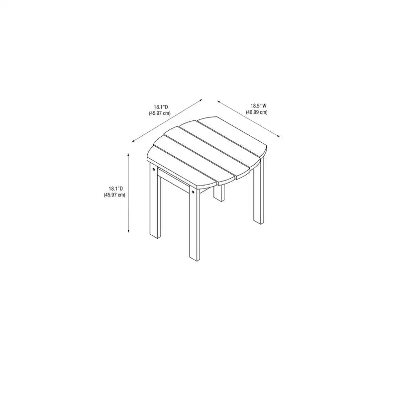 Linon Outdoor Acacia Wood Oval Adirondack Accent Table White