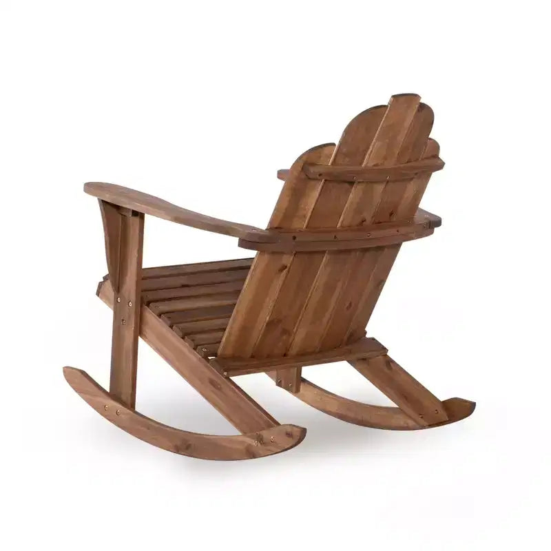 Outdoor Acacia Wood Adirondack Rocker Acorn Finish - Linon