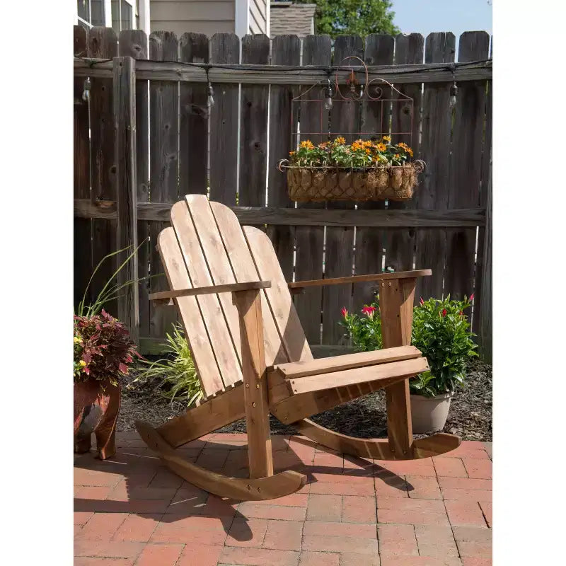 Outdoor Acacia Wood Adirondack Rocker Acorn Finish - Linon