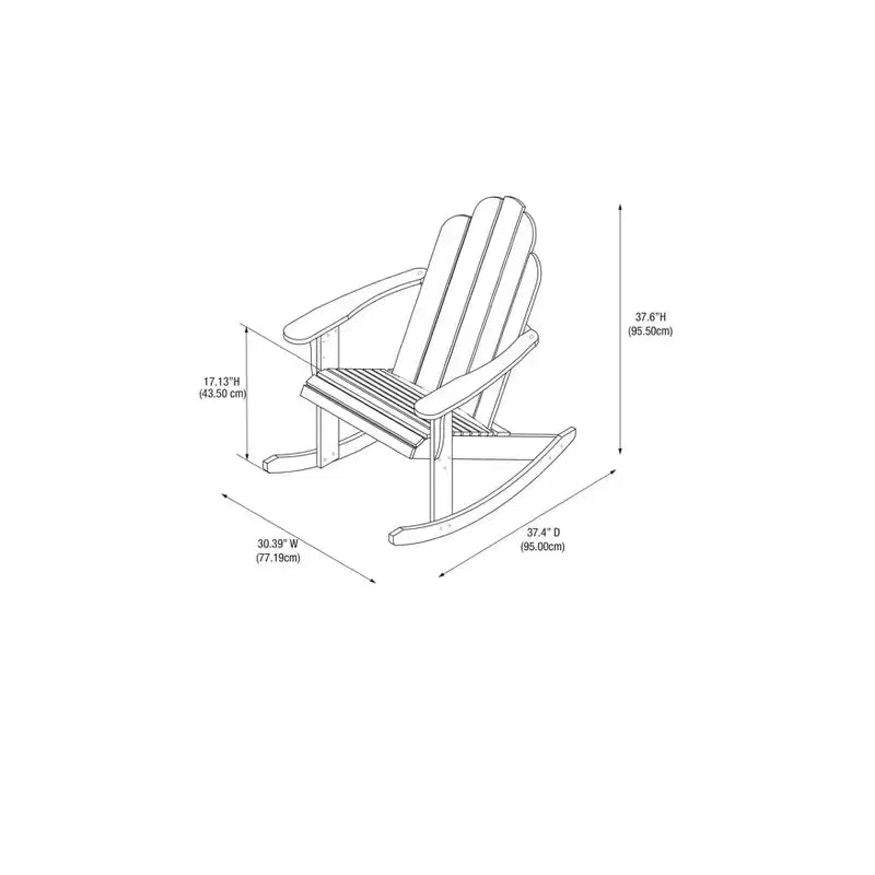 Outdoor Acacia Wood Adirondack Rocker Acorn Finish - Linon