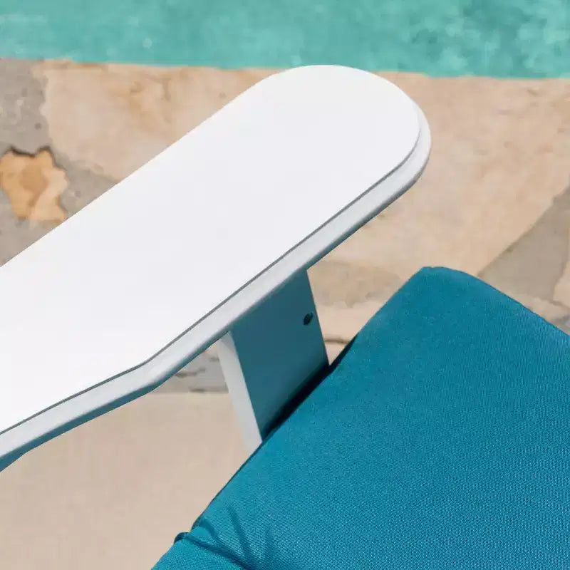Malibu 2pk Acacia Adirondack Chairs - White/Teal - Christopher Knight Home