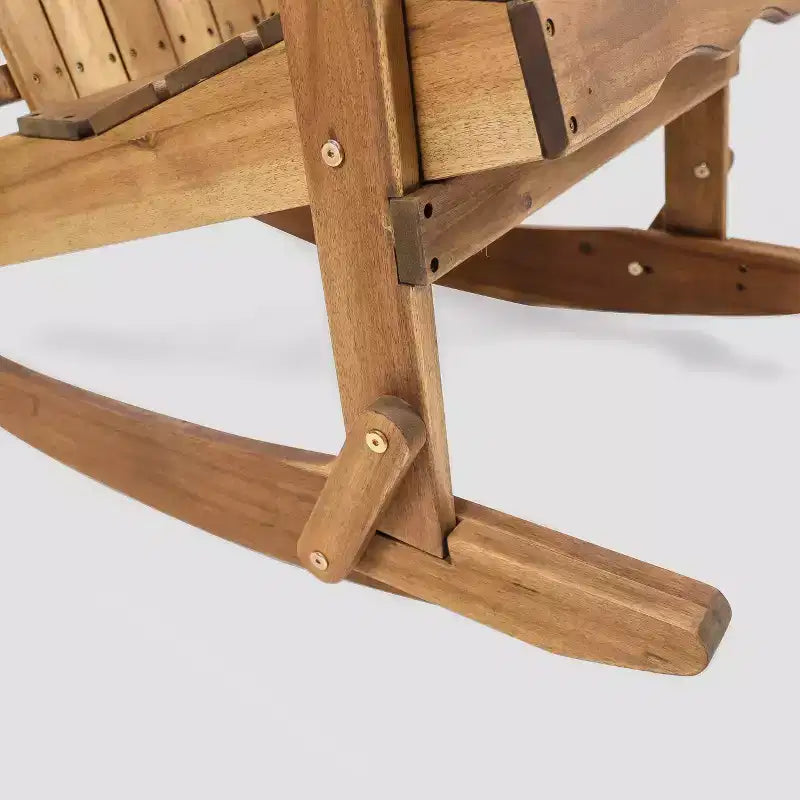 Malibu Acacia Wood Adirondack Rocking Chair - Natural - Christopher Knight Home: Weather-Resistant Patio Accent Chair