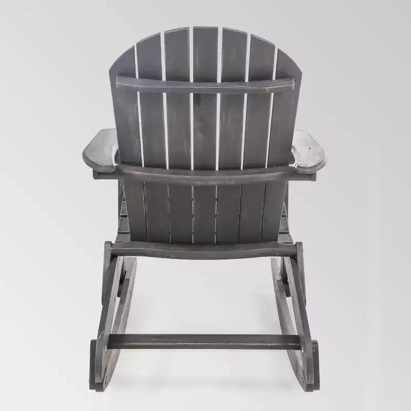 Malibu Acacia Wood Adirondack Rocking Chair Dark Gray - Christopher Knight Home: Weather-Resistant Patio Furniture