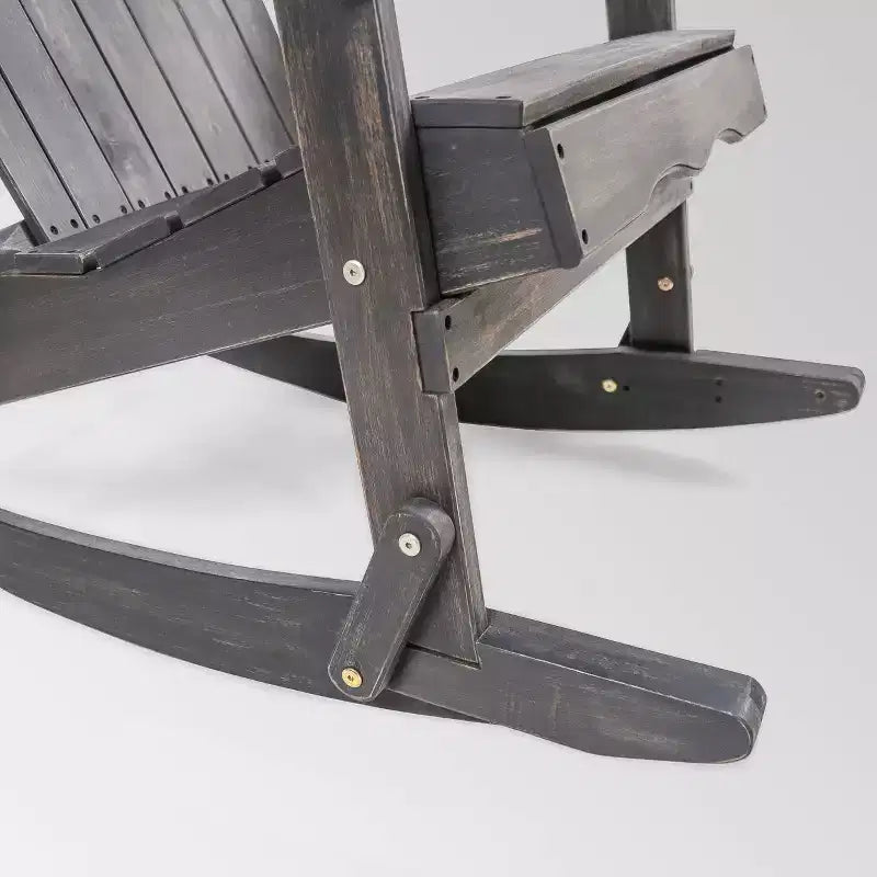 Malibu Acacia Wood Adirondack Rocking Chair Dark Gray - Christopher Knight Home: Weather-Resistant Patio Furniture