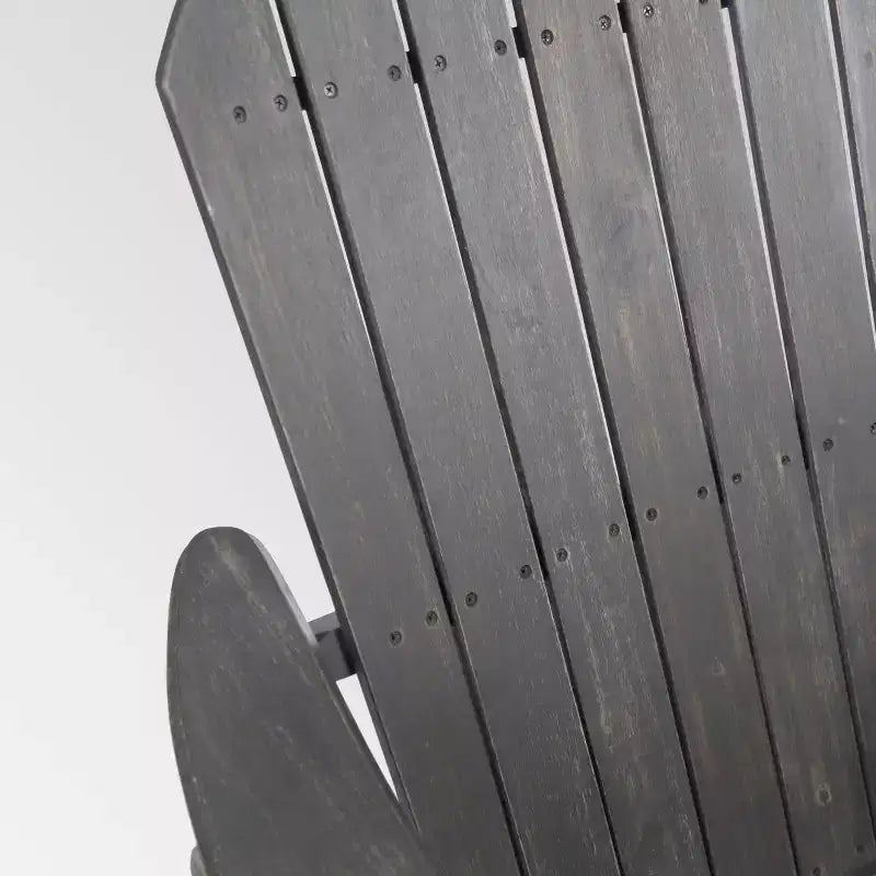 Malibu Acacia Wood Adirondack Rocking Chair Dark Gray - Christopher Knight Home: Weather-Resistant Patio Furniture