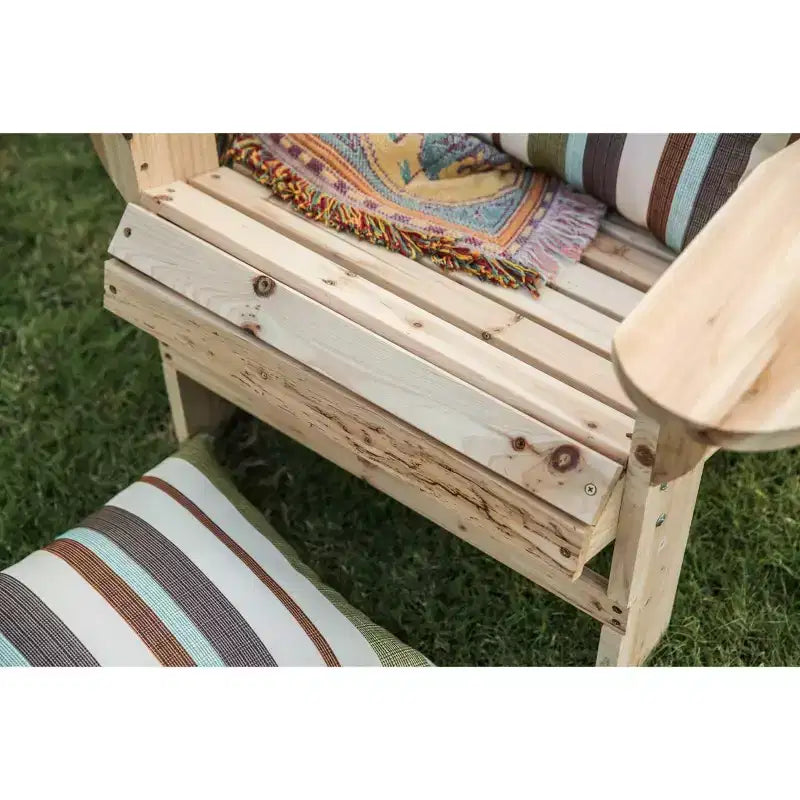 Chaise Adirondack en bois - Patio Festival : Sapin massif, sièges extérieurs, style rustique de ferme, résistant aux UV et à l'eau