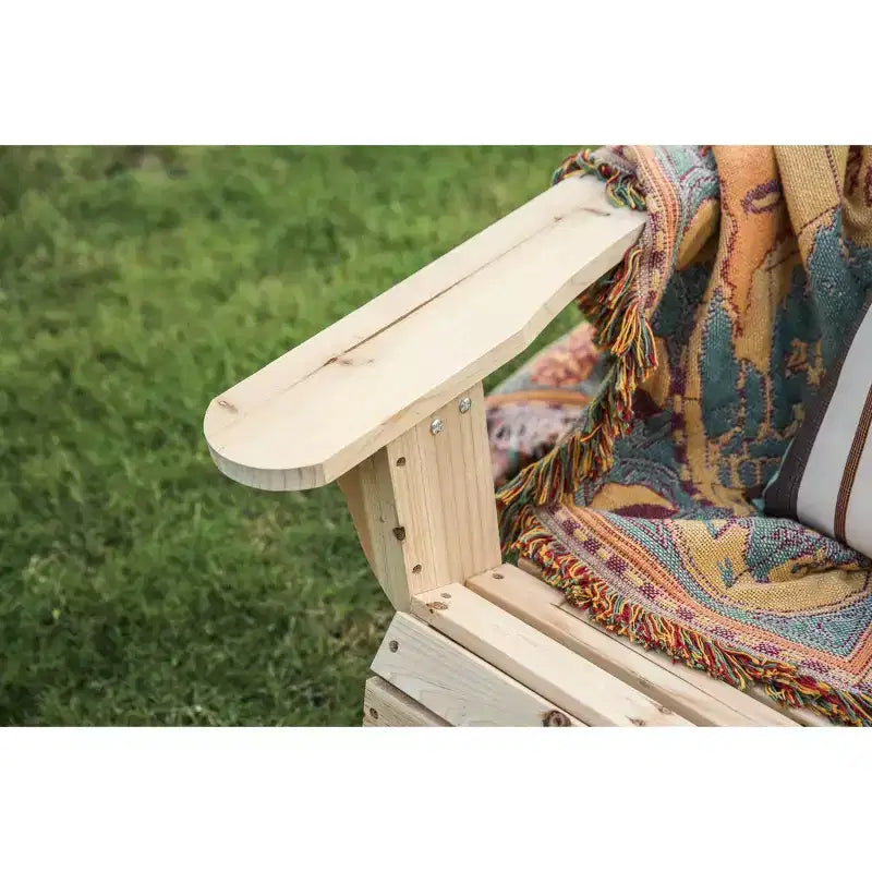 Chaise Adirondack en bois - Patio Festival : Sapin massif, sièges extérieurs, style rustique de ferme, résistant aux UV et à l'eau