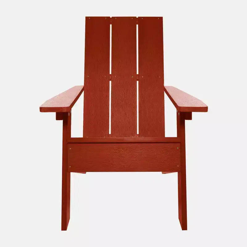 Italica 3pc Set with Modern Adirondack Chair, Side Table & Folding Ottoman - Rustic Red - highwood: Weather-Resistant, 12-Year Warranty