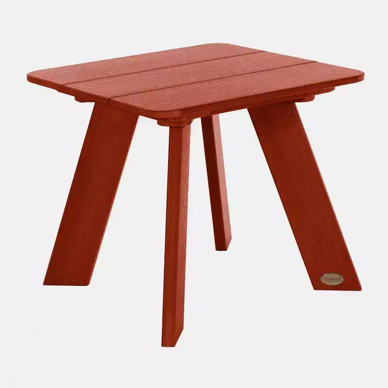 Italica 3pc Set with Modern Adirondack Chair, Side Table & Folding Ottoman - Rustic Red - highwood: Weather-Resistant, 12-Year Warranty