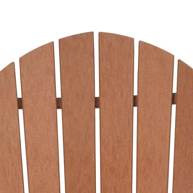 3pk Seating Set with Plastic Resin Adirondack Chairs & Side Table - Brown - EDYO LIVING: Weather-Resistant, HDPE Frame, Contemporary Style