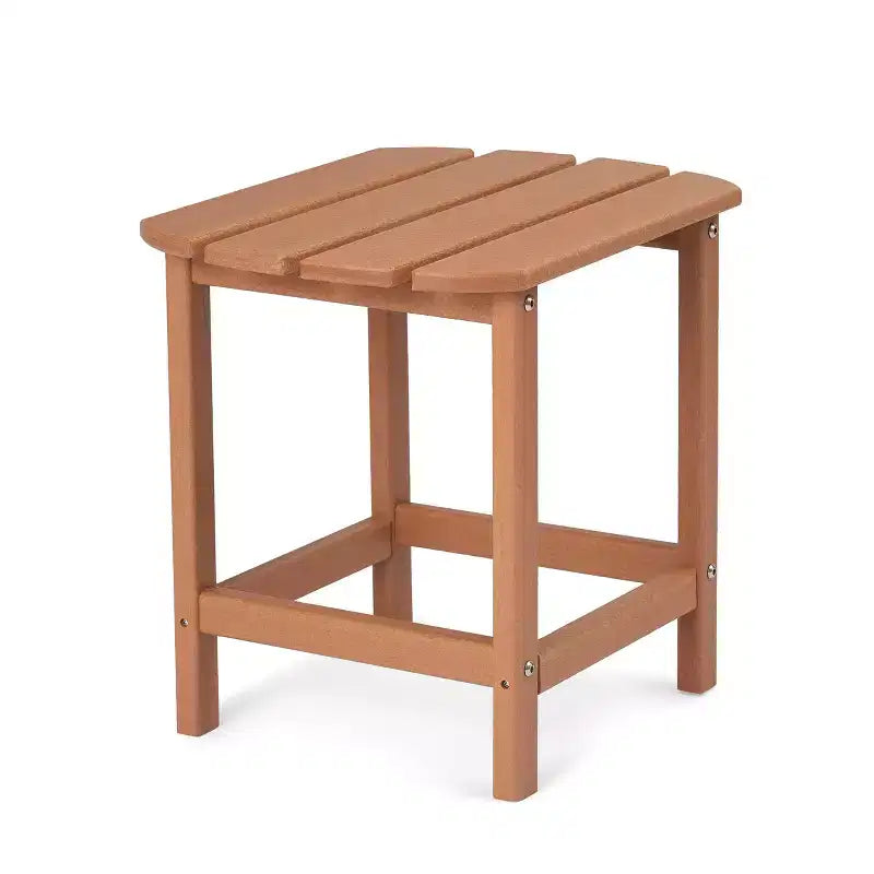 3pk Seating Set with Plastic Resin Adirondack Chairs & Side Table - Brown - EDYO LIVING: Weather-Resistant, HDPE Frame, Contemporary Style