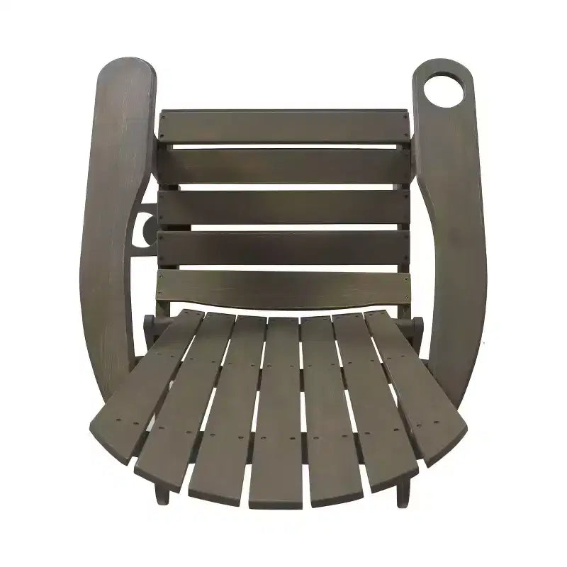 Bellwood Outdoor Acacia Wood Folding Adirondack Chairs Gray - Christopher Knight Home: Weather-Resistant Patio Accent Chair with Cup Holder