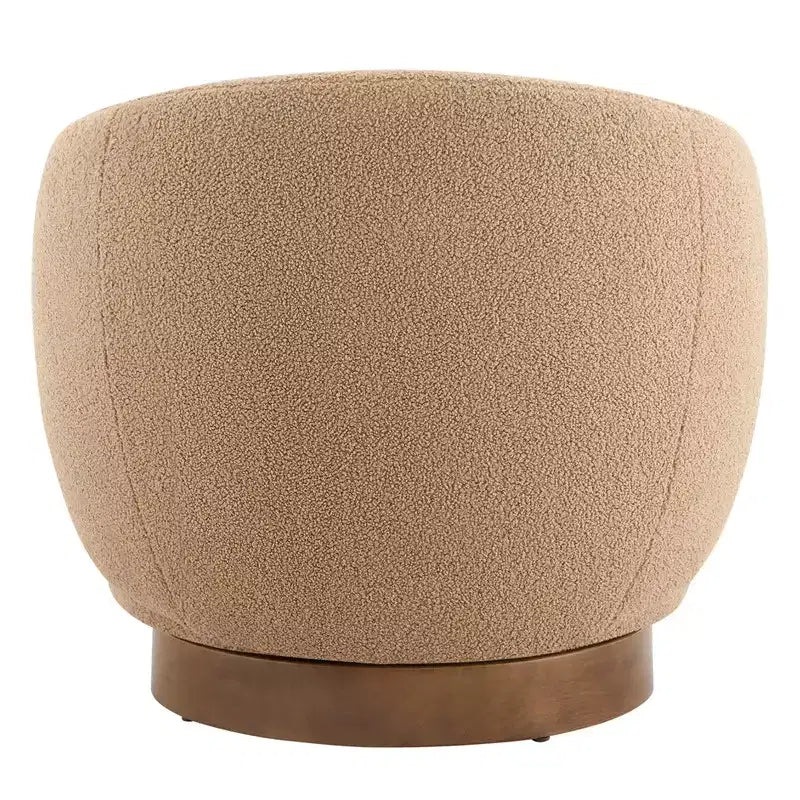 Spruce&Spring Upholstered Swivel Accent Barrel Chair with Wood Base