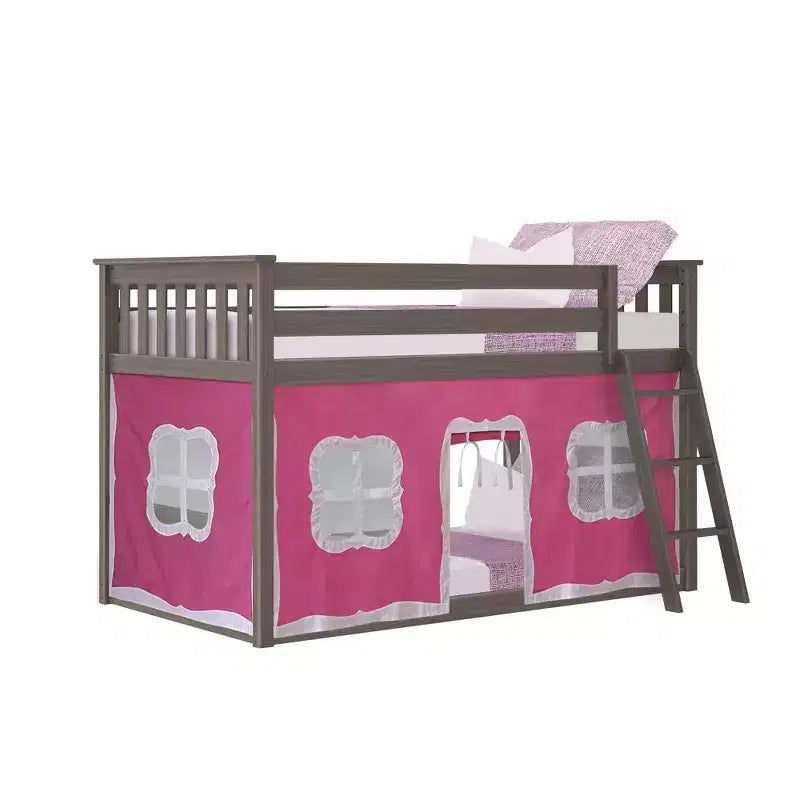 Max & Lily Twin over Twin Low Bunk with Curtains