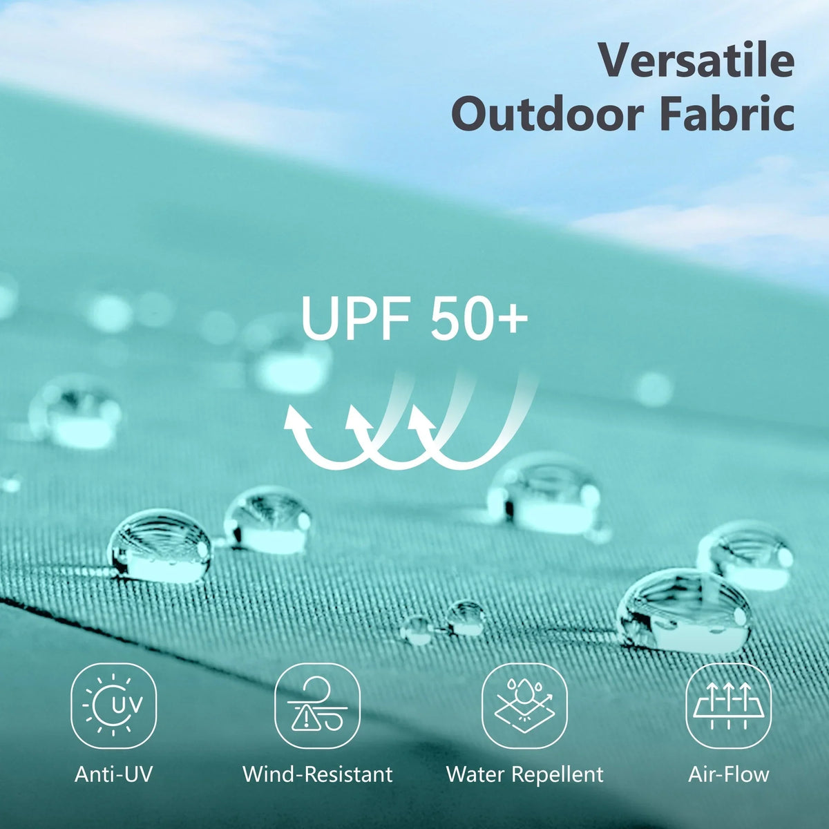 MAISON ARTS 15-foot Rectangular Crank Double-sided Outdoor Market Umbrella Solar LED Lighted Patio Umbrella with Base Included