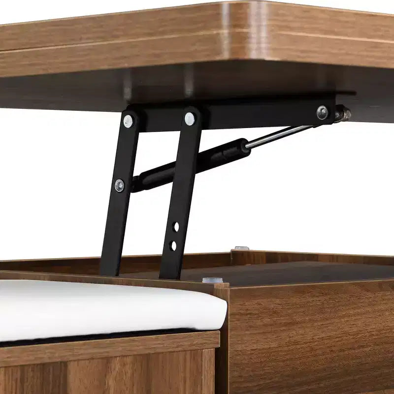 Multi-Function Modern Lift-Top Coffee Table with Hidden Storage, 4 Stools and Casters, Perfect for Modern Living Spaces