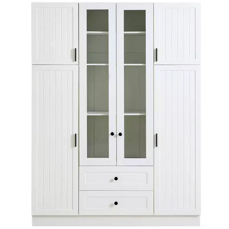 Whisen 71''H Freestanding Kitchen Storage Pantry, Large Dining Storage Cabinet Cupboard Sideboards With 6 Doors, Adjustable Shelves