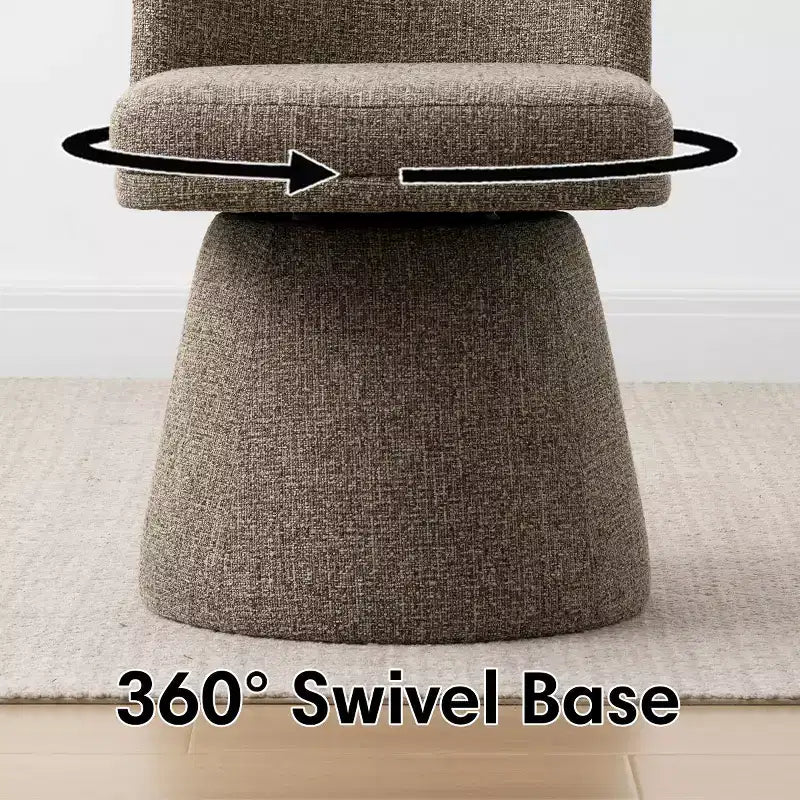 Set of 6 Modern 360 Swivel Armless Dining Chairs with Pedestal-style Base, Elegant Accent Chairs for Kitchen, Dining Room, or Office-Panipeachy