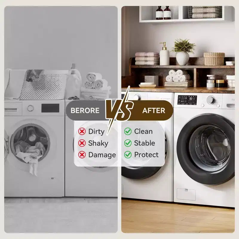 2-Tier Washer and Dryer Countertop with Shelf or Drawers, Laundry Countertop Cover with Non-Slip Pad, 54X27.5 Laundry Topper for Folding Clothes