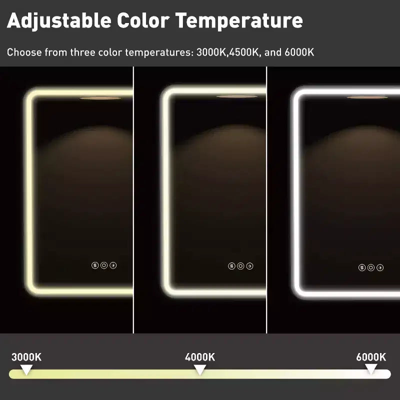 Black / White / Gold LED Medicine Cabinet, Single Door, Left or Right Hinge, Recessed or Wall-Mounted