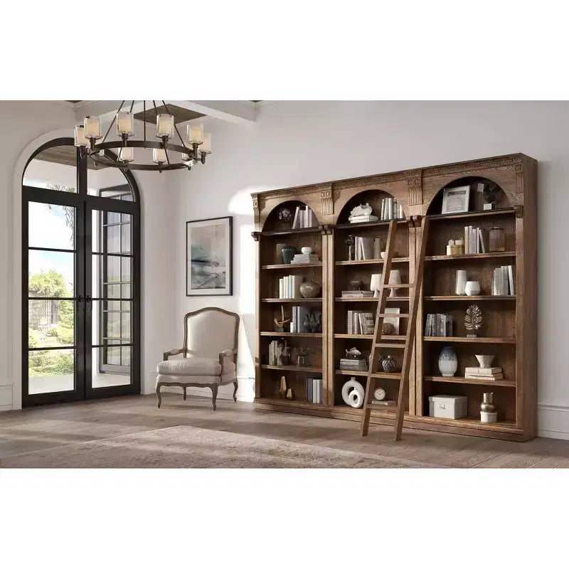 94 Traditional Tall Bookcase Wall, Stratton Collection Brown - Martin Furniture