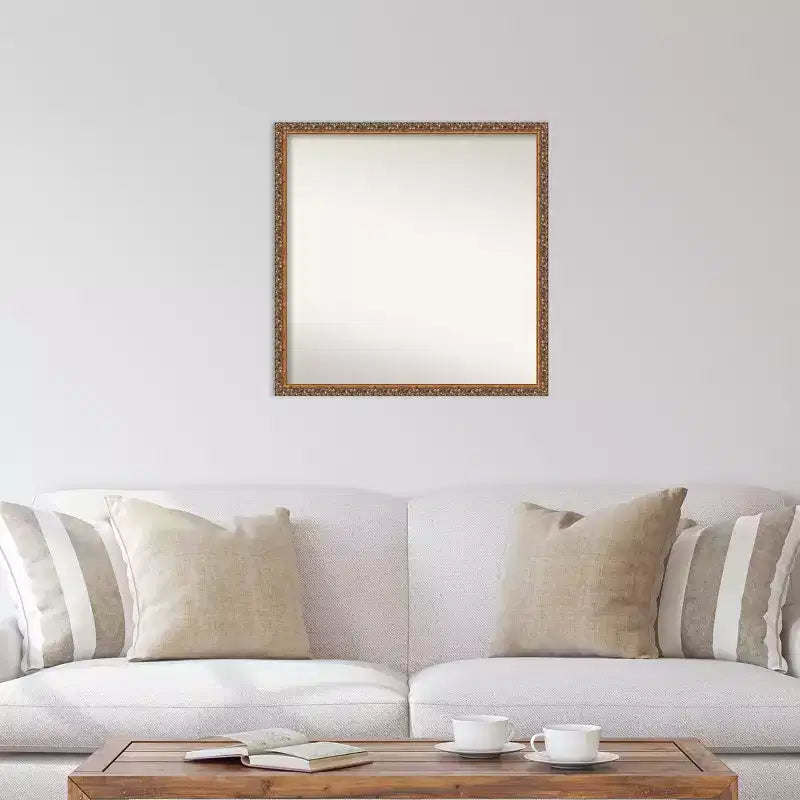 Specchio da parete quadrato da 28" x 28" – Cornice in legno bronzo antico