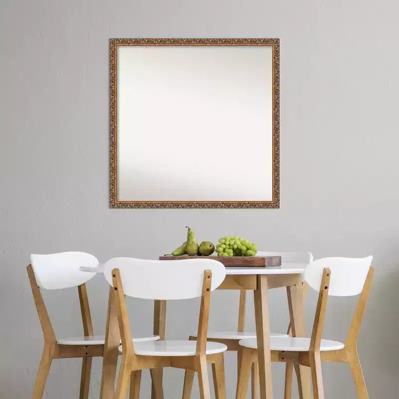 Specchio da parete quadrato da 28" x 28" – Cornice in legno bronzo antico