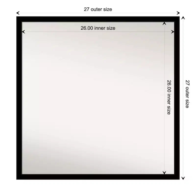 Specchio da parete quadrato 71 x 71 cm con cornice nera