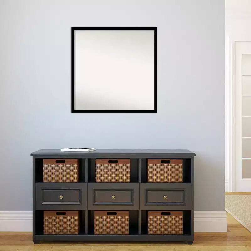 Specchio da parete quadrato 71 x 71 cm con cornice nera