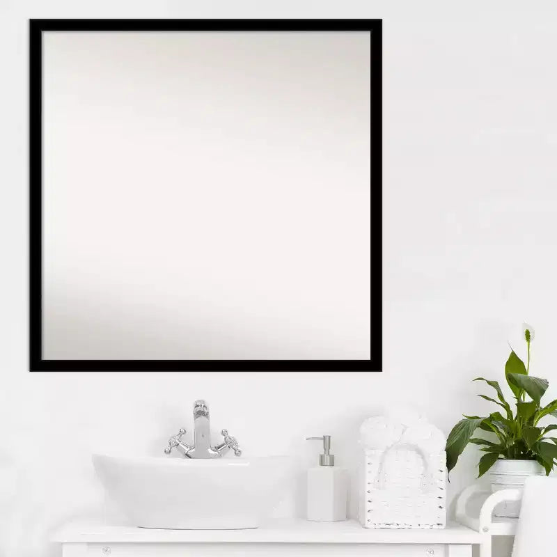 Specchio da parete quadrato 71 x 71 cm con cornice nera
