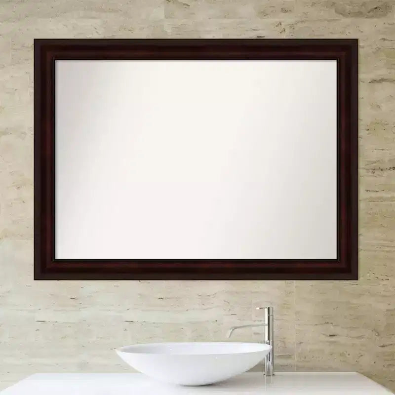 Specchio da parete rettangolare 43" x 32" con cornice color caffè