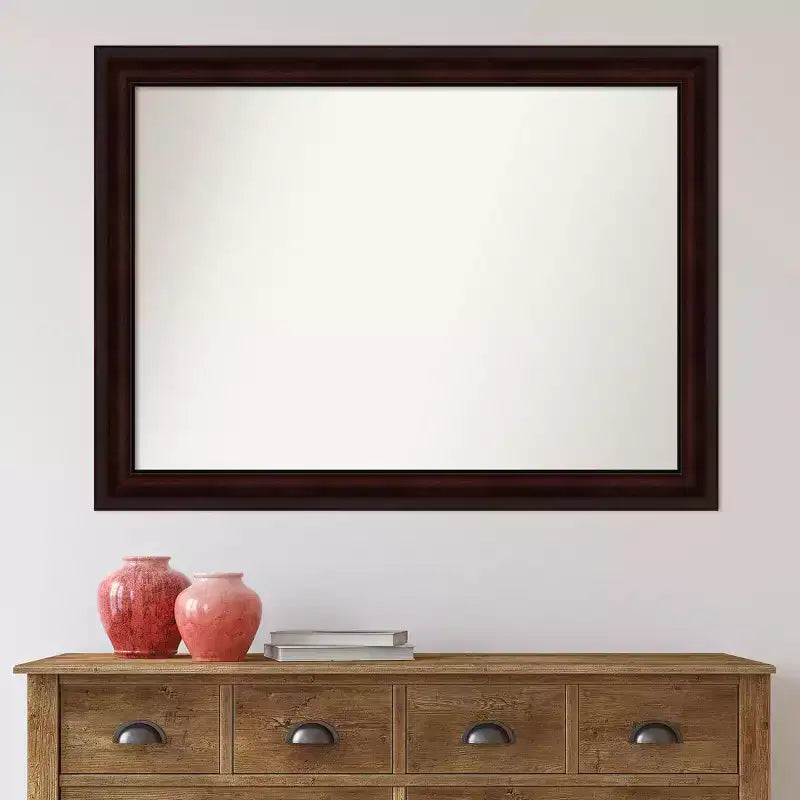 Specchio da parete rettangolare 43" x 32" con cornice color caffè