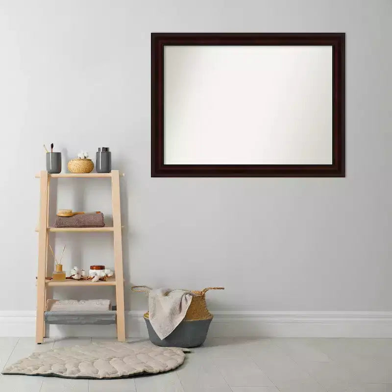 Specchio da parete rettangolare 43" x 32" con cornice color caffè