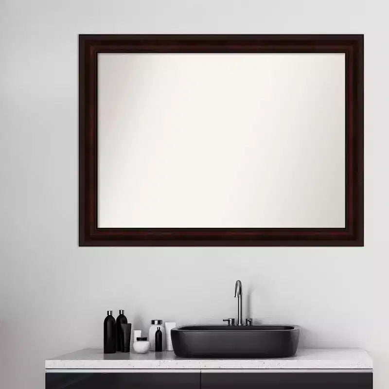 Specchio da parete rettangolare 43" x 32" con cornice color caffè