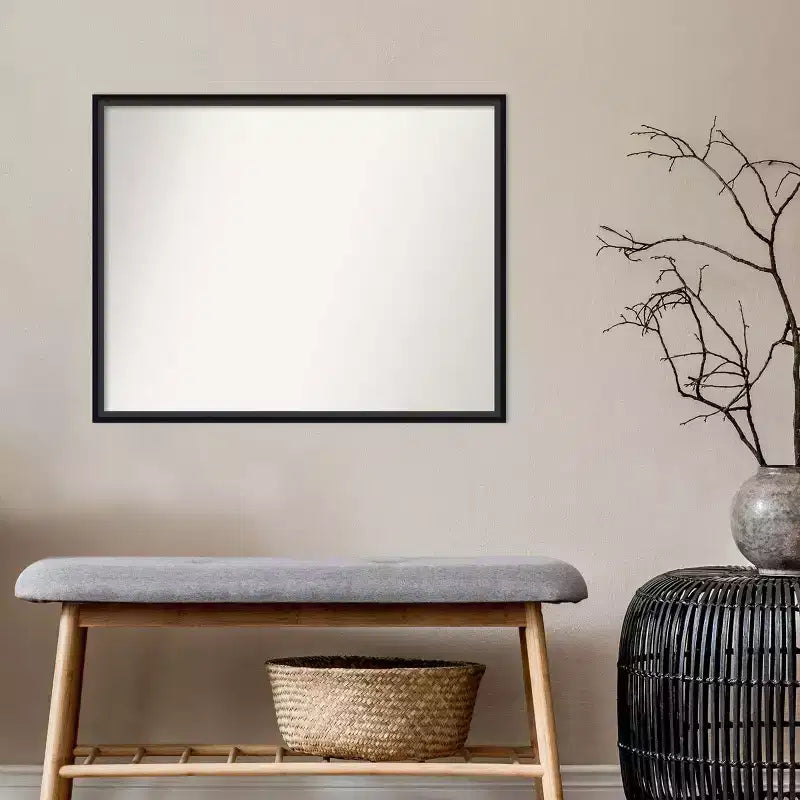 Specchio da parete in legno nero non smussato 29" x 23"