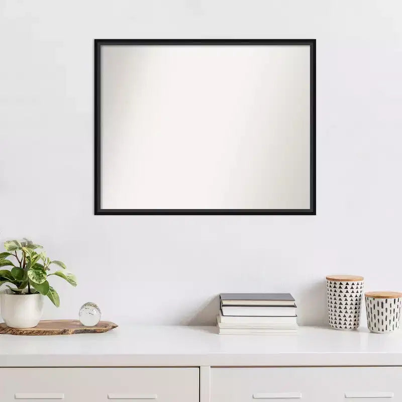 Specchio da parete in legno nero non smussato 29" x 23"