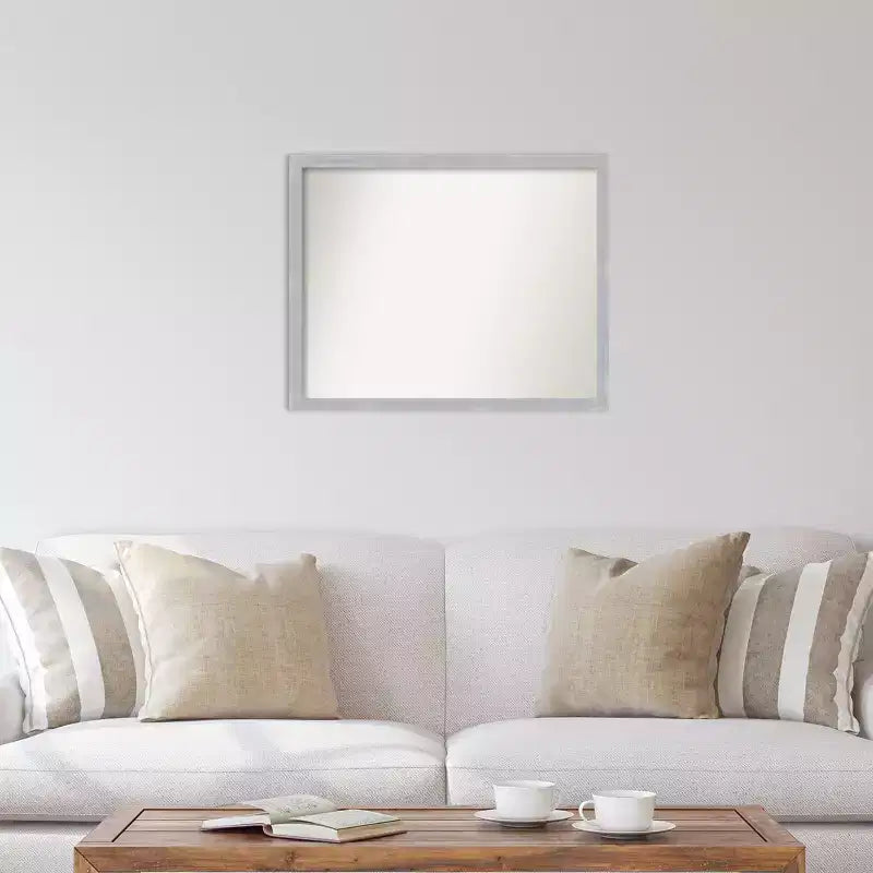 Specchio da parete incorniciato 30" x 24" – Cornice stretta in nichel spazzolato
