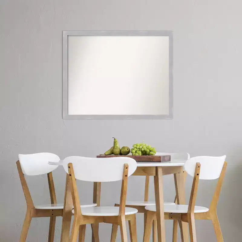 Specchio da parete incorniciato 30" x 24" – Cornice stretta in nichel spazzolato