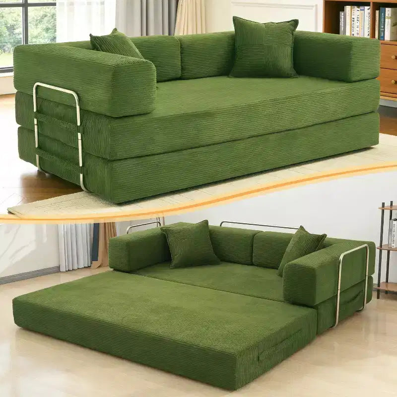 Dyonery 78Folding Sofa Bed Convertable Corduroy Couch King Size Floor Sleeper 4-in-1 DIY Combination Modular Sofa Fold Out Comfy sofa.