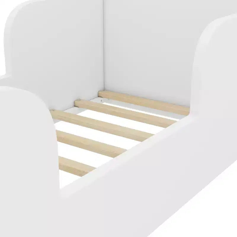 Okak Bear-Shaped Floor Bed for Ages 3-6, Toddler Bed Frame with Safety Fence, Cute Animal-Shaped Kids Bed