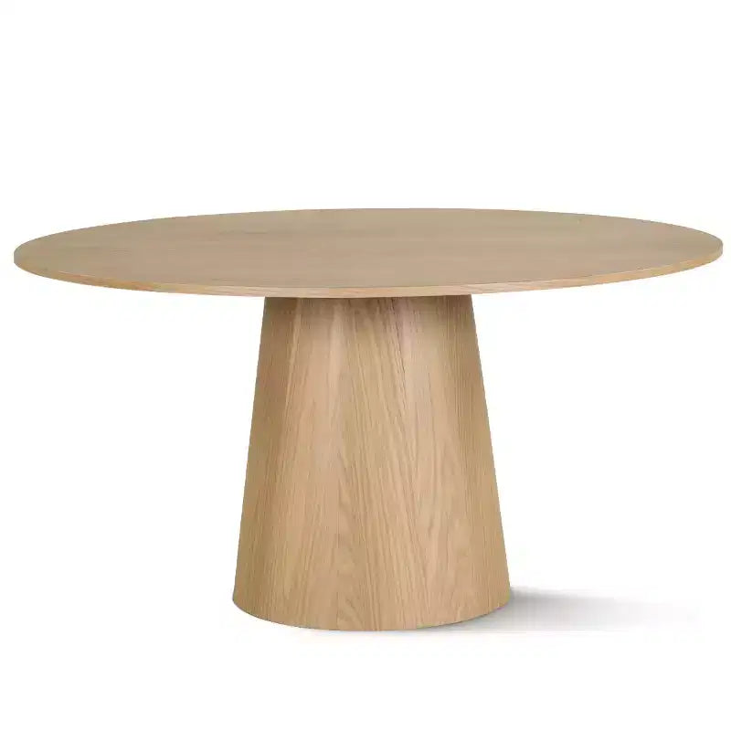 Modern Dining Table Set For 6, Round Pedestal Dining Table, Swivel Rolling Barrel Chairs With Wheels, Textured Chenille- Panipeachy
