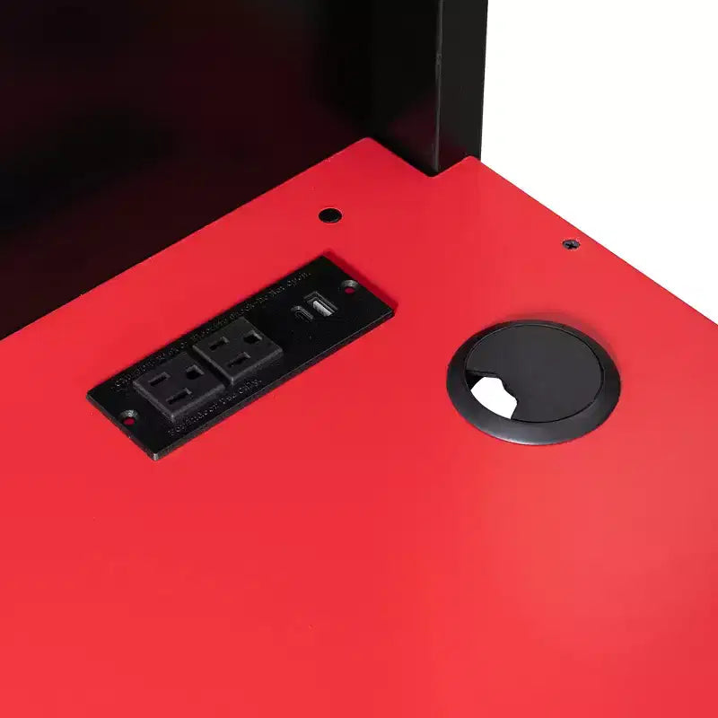 Luxystar Full Gaming Loft Bed with Desk, Storrage Shelves and Lights