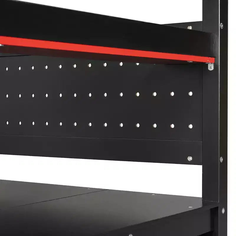 GDFStudio Scott Wooden Gaming Loft Bed with Storage Stairs, Desk, Shelves & Pegboard