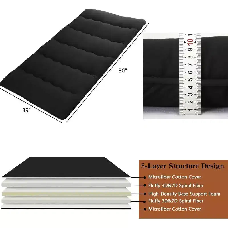 Japanese Futon Mattress, Foldable Floor Sleeping Pad, Tatami Mat for Home, Camping Mattress