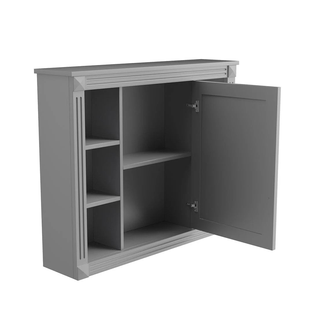 36'' Modern Bathroom Vanity with Top Sink and Mirror Cabinet,2 Doors and 2 Drawers