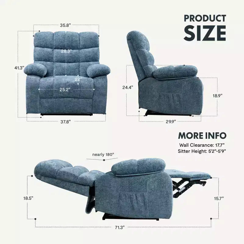 XL6-Cloud Power Lift Recliner with Massage