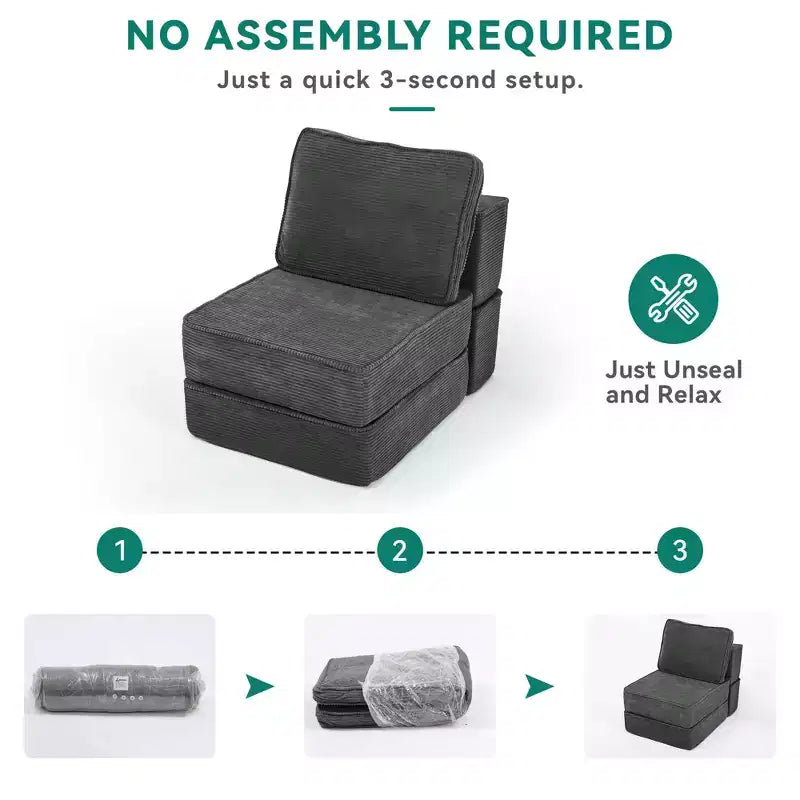 Convertible Cloud Sectional Couch Comfy Corduroy Sectional Sofa Comfy Couch With Deep Seat & High Pillows Easy To Assemble