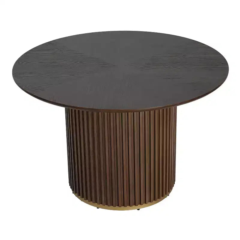 Christopher Knight Home Shankar Modern 5 Piece Round Dining Table Set with Rubberwood Upholstered Chairs